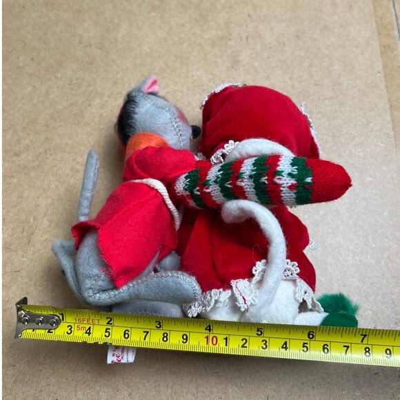 Vintage Annalee Dolls 7" Mouse w/Book & w/Stocking - Picture 7 of 9